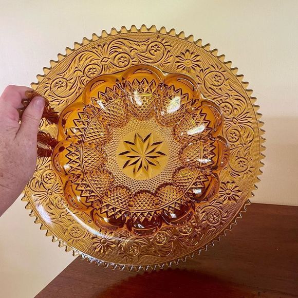 Tiara Dining Vintage Tiara Exclusiveamber Sandwich Glass Deviled